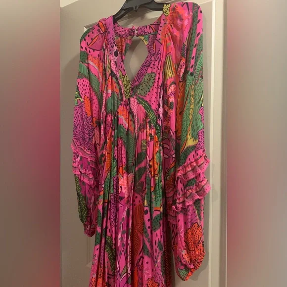 Farm Rio x Anthropologie Cool Leopard Long Sleeve Maxi Dress size XXS NWT - Picture 6 of 16